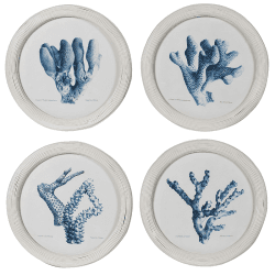 Image showing the Coral Set of 4 Prints, D35cm, Blue product.