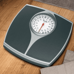 Image showing the Speedo Dial bathroom scales, Black & Silver product.