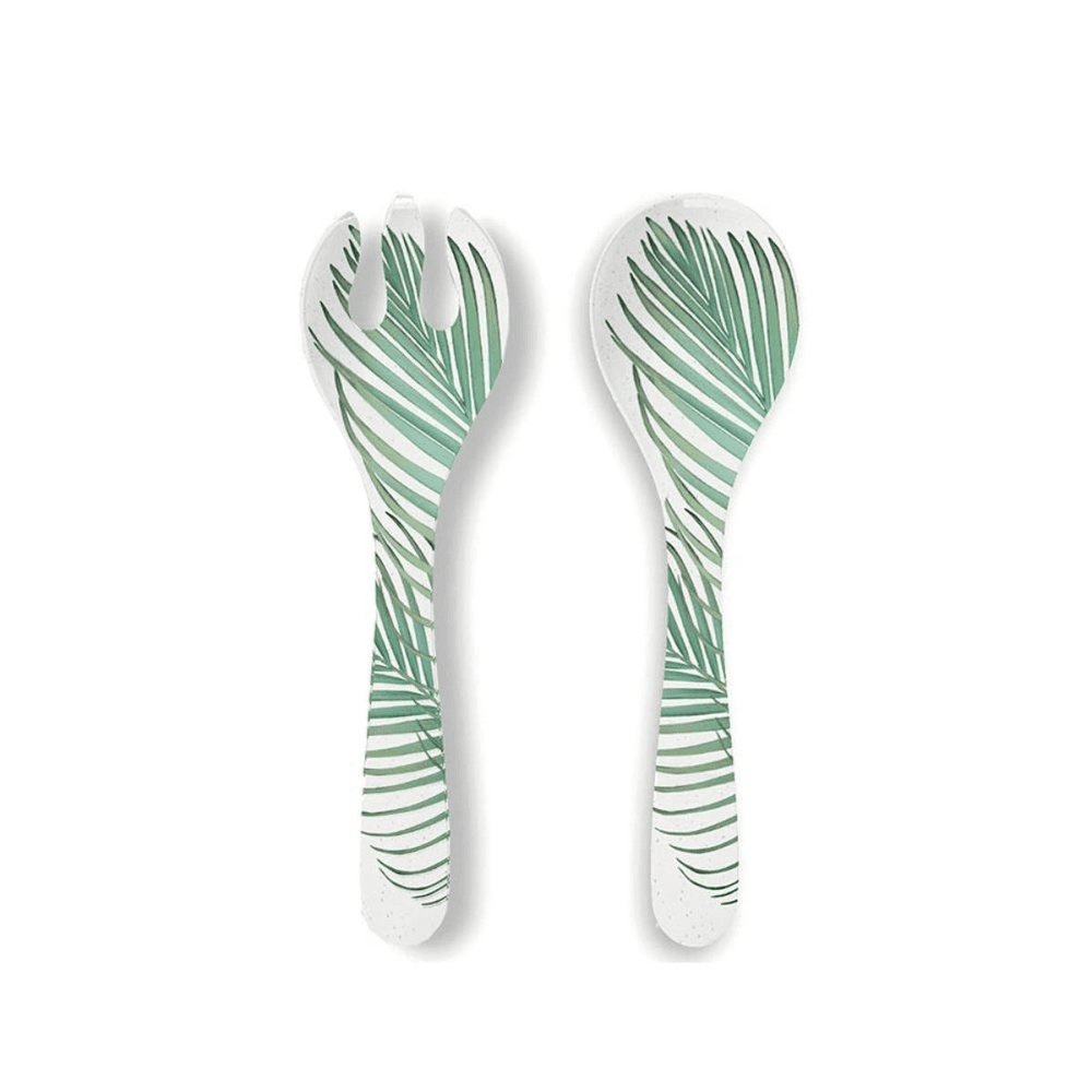 Amazon Floral Melamine salad servers, 32CM, Green