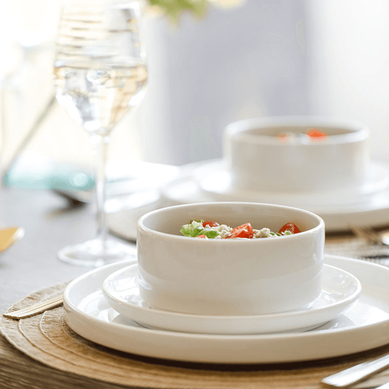 Camberlie 12 Piece Porcelain Dinnerware Set, White