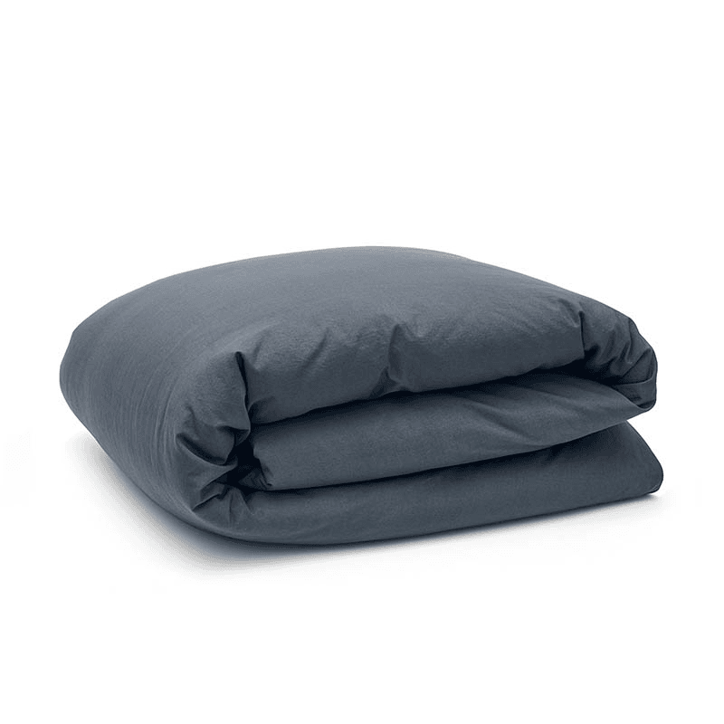 Relaxed Cotton Duvet Cover, Super King, Ink