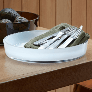 Image showing the Collective Low Glass Bowl, D35cm, White product.