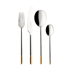 Image showing the Ella 24 piece cutlery set, Stainless Steel With Partial Gold Plate product.