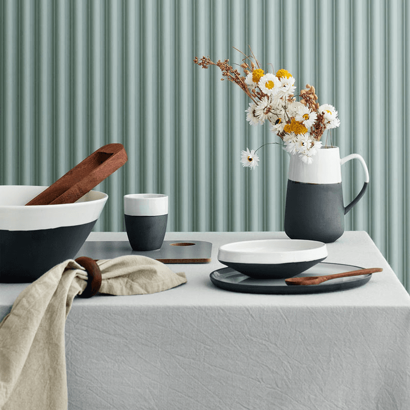 Esrum Mug, H11cm, Ivory/Grey