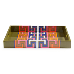 Image showing the Madrid Lacquer Tray, 43 x 35.5cm, Olive Green product.