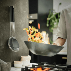 Image showing the Nest Fusion 3 Piece Wok Utensil Set, 13.5 x 41.5 x 7.7 cm, Black product.
