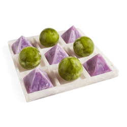 Image showing the Mustique Tic Tac Toe Set, 27 x 27cm, Green & Lavender product.