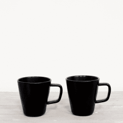 Image showing the Kuro Set of 2 Mugs, H9cm, Black product.