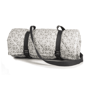 Image showing the Quilted Newbury Picnic Rug, 125 x 125cm, Grey/Cream product.