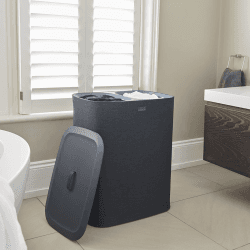 Image showing the Tota Easy-Empty Laundry Basket 90 Litre Black product.