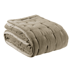 Image showing the Elise Velvet Eiderdown, 160 x 160cm, Taupe product.