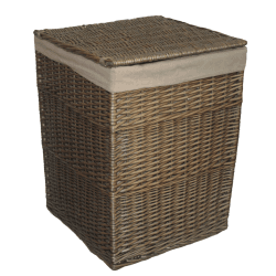 Image showing the Square Laundry Basket With Oatmeal Lining, Large product.