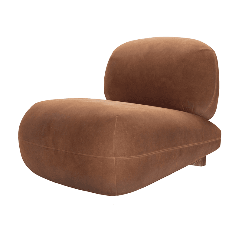 Seattle Accent Chair, H75cm x W89cm x D95cm, Cinnamon
