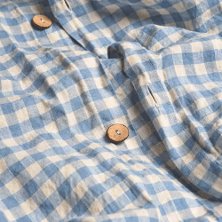 Image showing the Gingham Super King Duvet Cover, Warm Blue product.