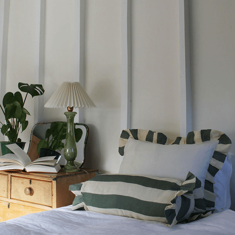 Wide Stripe Wide Stripe Large Cushion Cover, 60 x 60cm, Sea Green