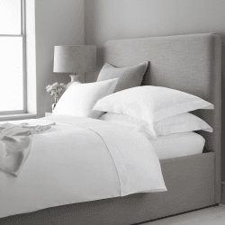 Image showing the 300 Thread Count Egyptian Cotton Sateen Super king deep fitted sheet, W180 x L200 x H34cm, White product.