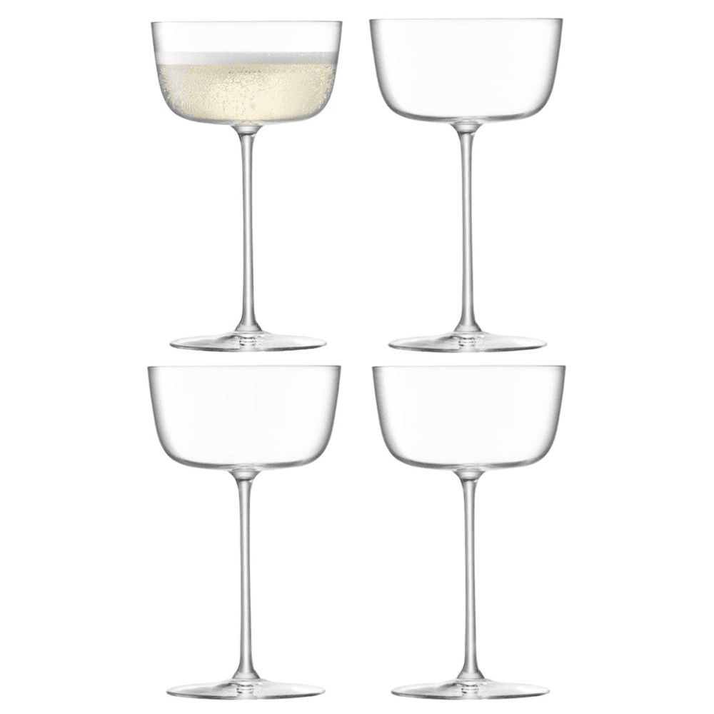 Borough Set of 4 cocktail saucers, 240ml, clear