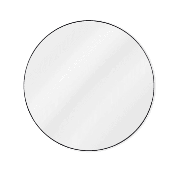Image showing the Cherington Round Wall Mirror, D100cm, Black product.