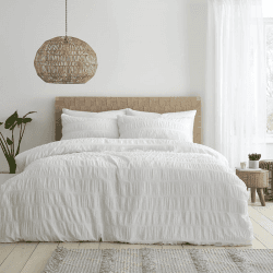 Image showing the Seersucker Duvet Set, King, White product.