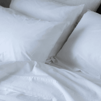 Image showing the Washed Cotton Percale Pair of Super King Pillowcases, White product.