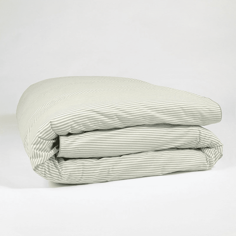 The Stripe 200 Thread Count Duvet Cover, King, Sage Green