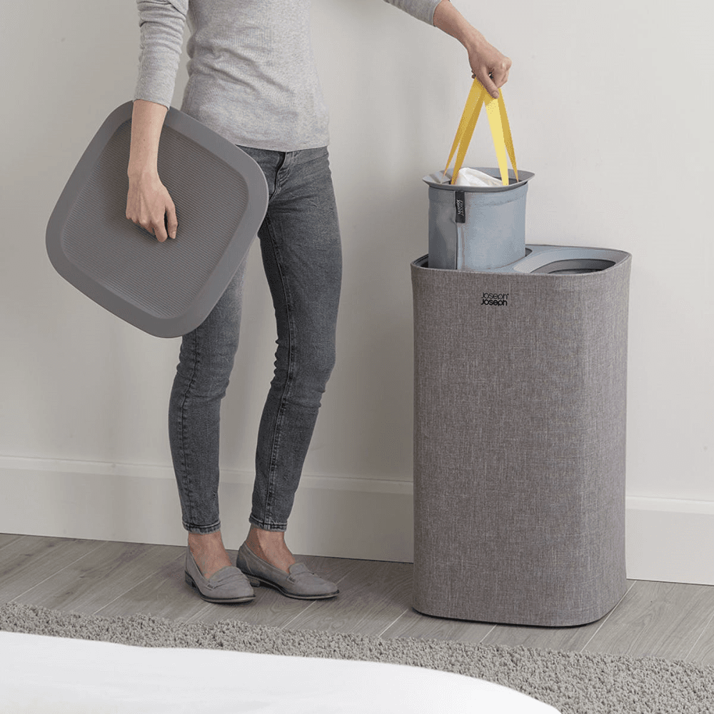 Tota Easy-Empty Laundry Basket 60 Litre Grey