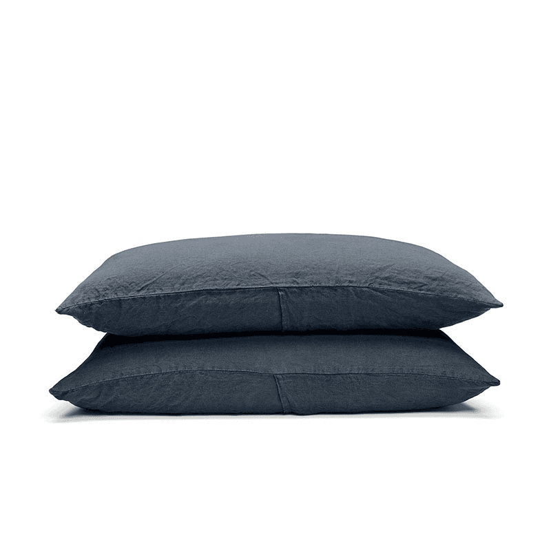 Linen Pair of Standard Pillowcases, Ink