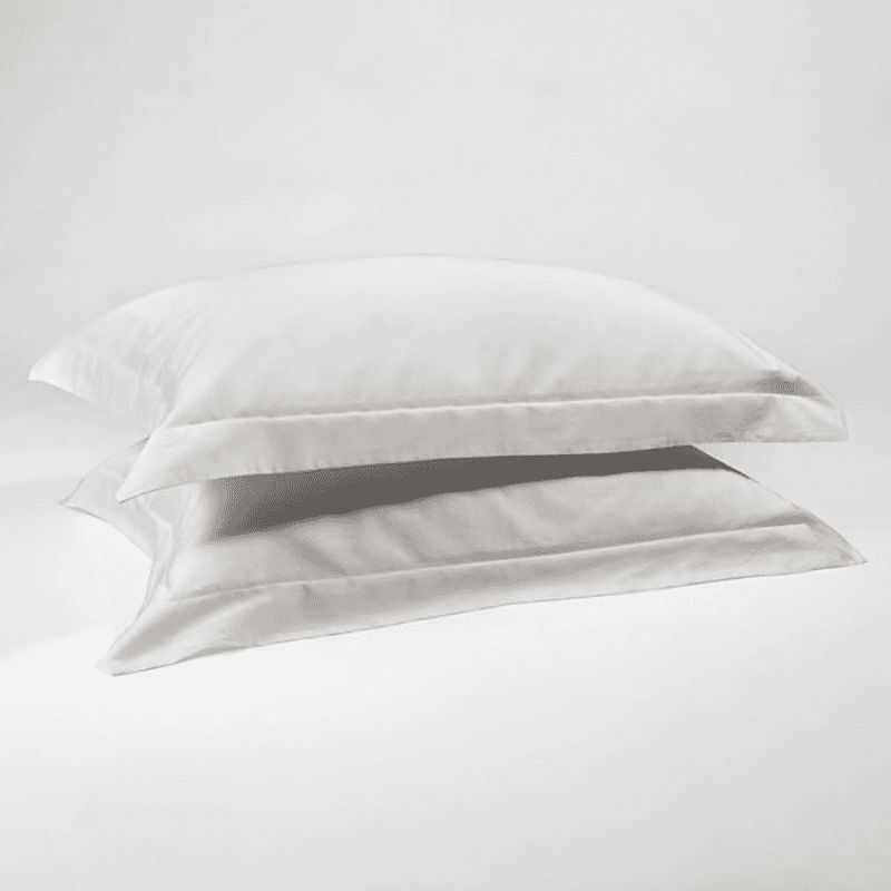 The Edged 300 Thread Count Oxford Border Pair of Pillowcases, Standard, Dove Grey