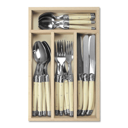 Image showing the 24 Piece Cutlery Set in Tray, Ivory product.