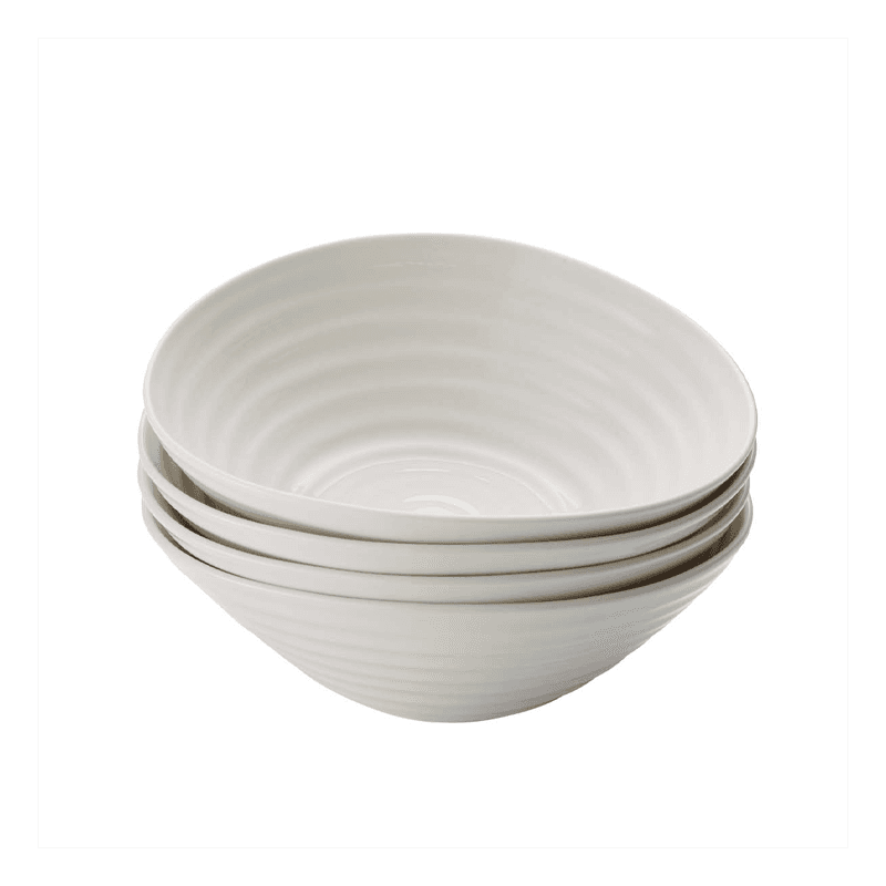 Ceramics Set of 4 cereal bowls, 19cm, White