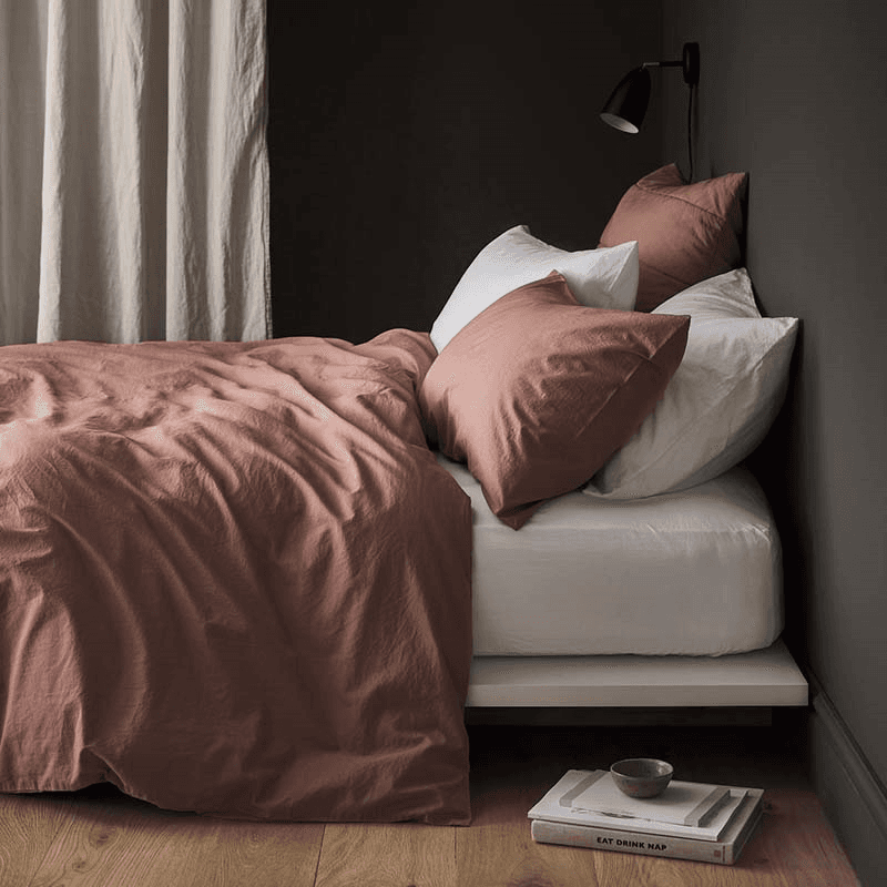 Relaxed Cotton Duvet Cover, Super King, Rust