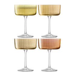 Image showing the Gems Set of 4 Champagne/Cocktail Glasses, 230ml, Amber product.