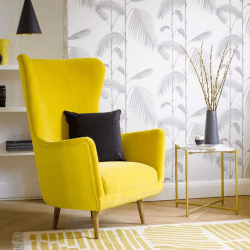 Image showing the Louis Armchair, Prussian Blue Cotton Matt Velvet, Prussian Blue product.