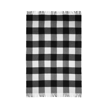 Image showing the Whisper Plaid Throw, H200cm x W130cm, Black/Cream product.