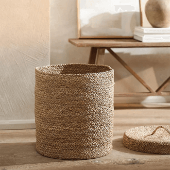 Image showing the Seagrass Storage Basket, H40 x D36cm, Natural product.