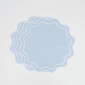 Image showing the Bella Set of 4 Placemats, D40cm, Blue &  White product.