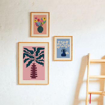 Image showing the Flower Studies 02 Print, 30 x 40cm, Blue & White product.