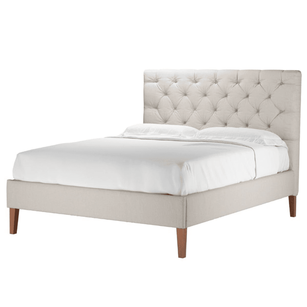 Rosalie Bed, King, Taupe Brushed Linen Cotton, Taupe