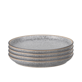 Image showing the Studio Grey Set of 4 coupe dinner plates, 26cm, Granite product.