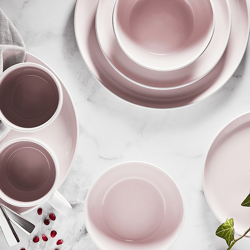 Oslo 16 Piece Dinnerware Set, Pink
