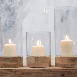 Image showing the Idha Lantern, 28.5 X 15.5cm, Brown/Clear product.