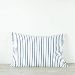 Image showing the Hikari Striped Cushion, 40 x 60cm, Blue & White product.