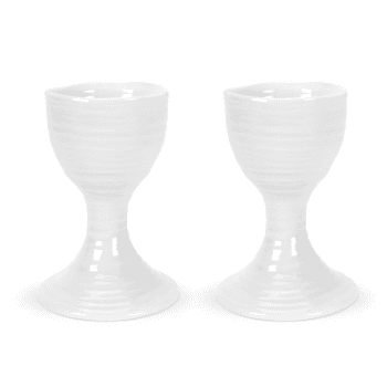 Image showing the Ceramics Pair of egg cups, 9cm, White product.