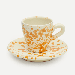 Image showing the Splatter Espresso Cup & Saucer, D6.5cm, Burnt Orange product.