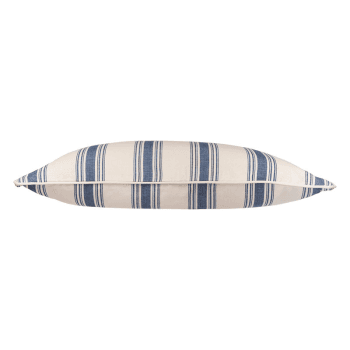 Image showing the Sea Stripe Small Lumbar Cushion, 65 x 35 cm, Blue / White product.