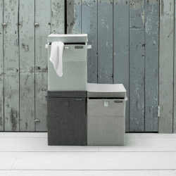 Image showing the Stackable laundry box, 35 litre, Grey product.