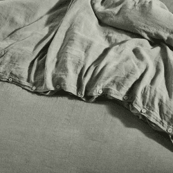 Image showing the Linen Double Duvet Cover, Moss product.