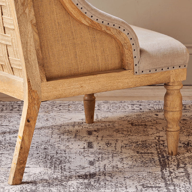 Elbu Deconstructed Linen Armchair, Stone