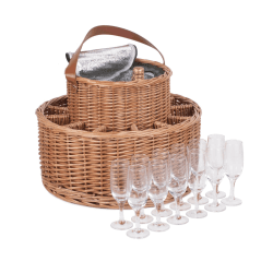 Image showing the Green Tweed Chilled Garden Party Basket, Brown product.