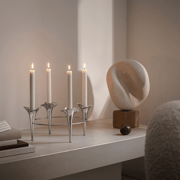 Image showing the Bloom Botanica Candleholder, H15 x W34 cm, Silver product.